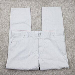 Alberto Stone Pants Mens 42x32 Gray Modern Fit Pima Cotton Stretch Chino
